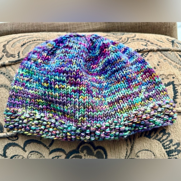 Malabrigo Wool Beanie Handmade | Multicolor Knit Hat | Merino Winter Hat | OOAK - Picture 7 of 16